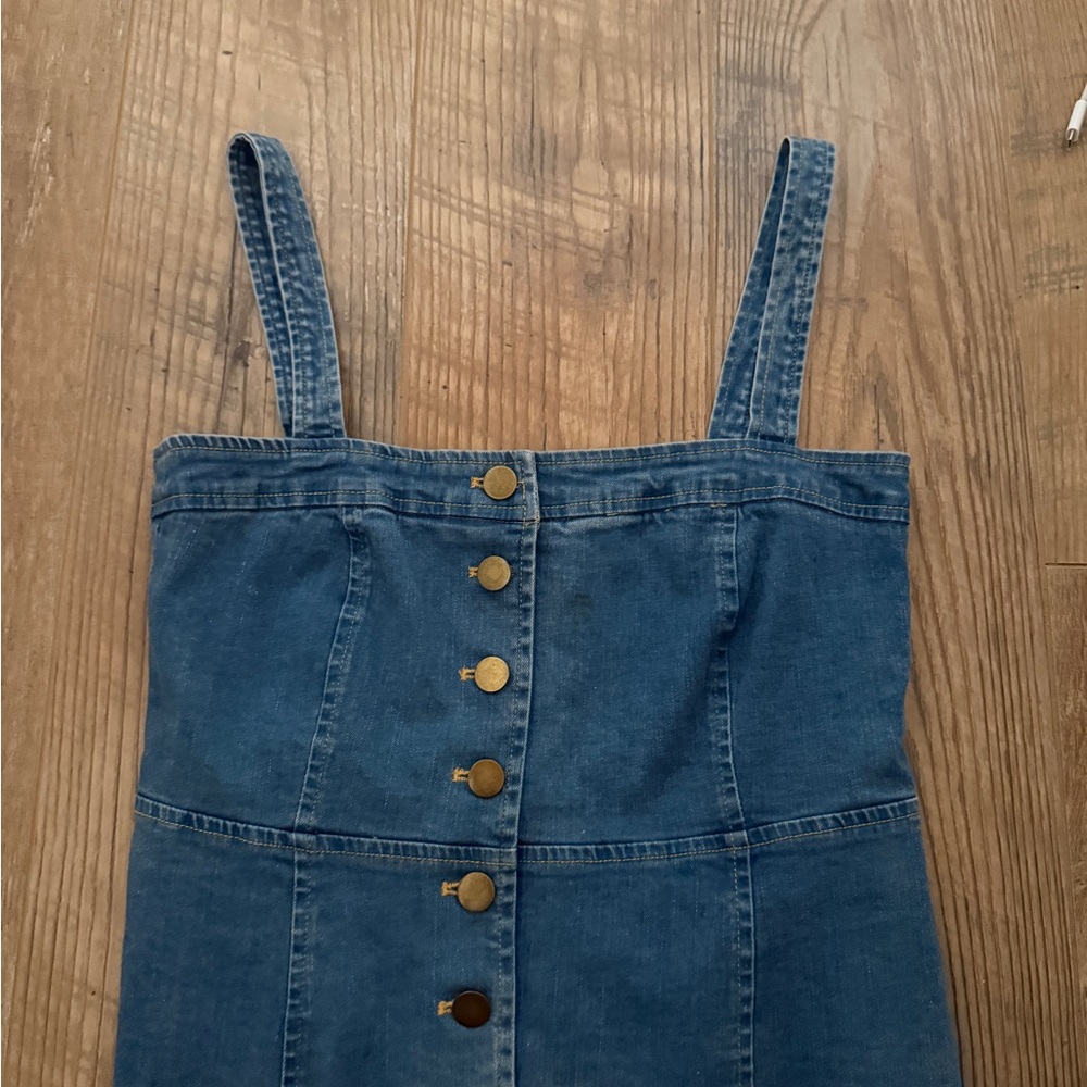 Blue Denim Button-Up Top